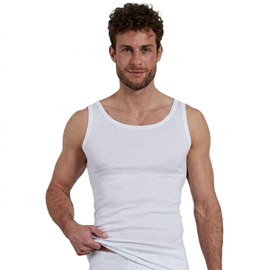 <b>Mens</b> 100 Cotton Gym Vest Breathable Knitted <b>Singlet</b> Plus Size Sleeveless Sports Shirt Crew Neck Casual Workout Training Wear - Product Image 1