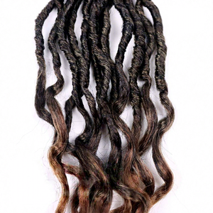 Peluca de ganchillo sintética rizada de 14/24 pulgadas, resistente a altas temperaturas, con doble trama, diseño curvo tipo lombriz, raya <span class=keywords><strong>lateral</strong></span> profunda y suelta - Product Image 4