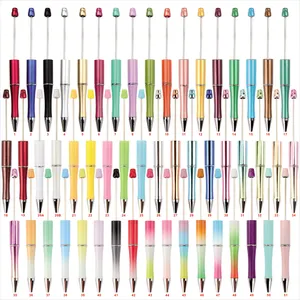 Wholesale Add a Bead Creative Novelty Jewelry DIY Ball Pen Blanks Decorative Beaded Gift Stylus Ballpoint Metal Beadable Pens