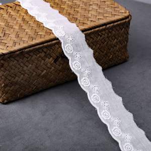 Apliques franceses blancos Telas de guipur Adornos de encaje bordado de algodón nupcial para ropa y vestidos Cinturón de encaje - Product Image 4