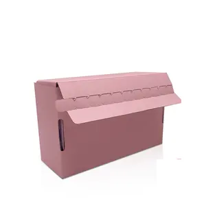 Corrugated Phone Case Large Shipping Surprise Clothing Box with Logo Huaisheng Customs Luxury Free Perforation Tear Strip Pink