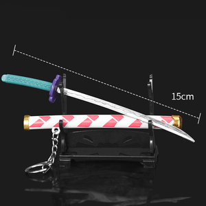15cm épée arme démon tueur <span class=keywords><strong>Kimetsu</strong></span> <span class=keywords><strong>No</strong></span> <span class=keywords><strong>Yaiba</strong></span> Cosplay armé Katana PU <span class=keywords><strong>Ninja</strong></span> couteau porte-clés samouraï épée accessoire jouets pour adolescents - Product Image 4