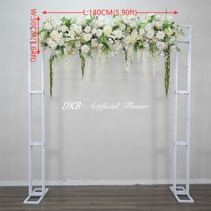 DKB Best Selling Artificial Wedding Ceiling Decorations High Quality Green White Rose Flowers Arrangement Handmade Silk Plastic - Product Image 2