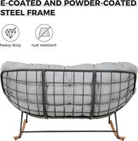 Fauteuil de jardin double inclinable Danlong Factory, chaise longue moderne pour 2 personnes, chaise à bascule double, montage facile