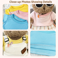 Vêtements en gros pour poupées en peluche, T-shirts vierges pour ours en peluche, personnalisables avec logo, pour peluches de 16 pouces, rose, jaune, bleu, blanc, cadeau de fête