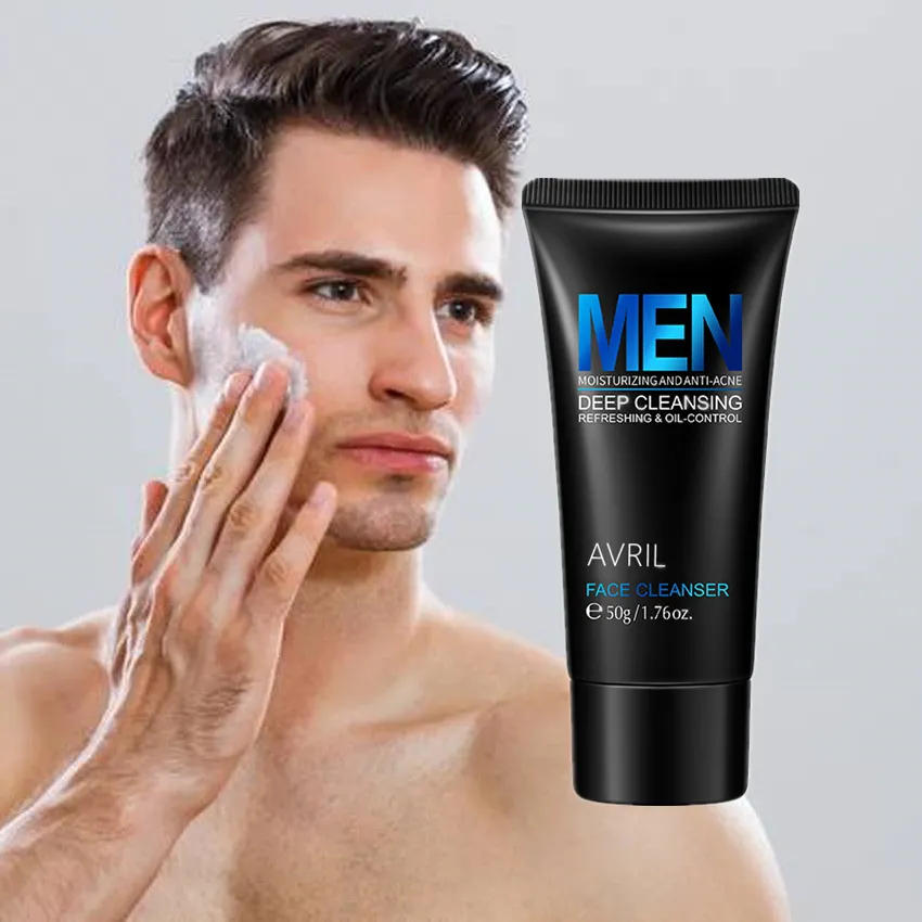 OEM herbal anti acne oil control facewash for men facial care men's face wash