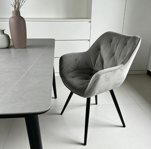 Silla de Comedor Tapizada en Terciopelo Contemporánea, Muebles de Comedor para Hotel, Sala de Estar, Silla de Comedor de Tela para Hogar y <span class=keywords><strong>Restaurante</strong></span> - Product Image 2
