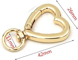 Hình Trái Tim Mùa Xuân Cổng Vòng Clasp Xoay Snap Hook Túi Dây Đeo Clasp Tôm Hùm Mặt Dây Chuyền Khóa Keychain Túi Xách Phụ Kiện Kẽm - Product Image 5
