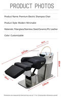 Matériel de salon de coiffure MOOLIN, lit de lavage de cheveux électrique avec tête relevable, chaise de lavage de cheveux intelligente rotative haut de gamme pour la coiffure