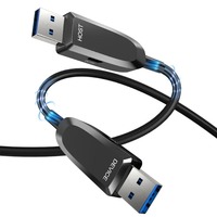 Câble optique actif SYONG USB 3.2 Gen2 10 Gbit/s USB-A mâle vers USB-A mâle, câble d'extension hybride en fibre pour AV professionnel