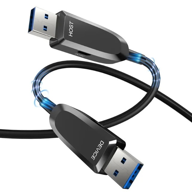 SYONG USB 3.2 Gen2 Active Optical Cable 10Gbps USB-A Male to USB-A Male Hybrid Fiber Extension Cable for Professional AV