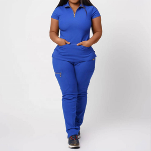 <span class=keywords><strong>Scrub</strong></span> medico con Logo personalizzato 3XL set di <span class=keywords><strong>Scrub</strong></span> chirurgici in Rayon traspirante uniformi ospedaliere medici infermieri tessuti stampati senza soluzione di continuità - Product Image 2