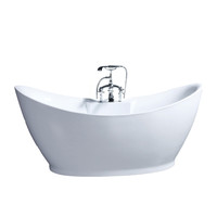 Baignoire moderne de luxe en forme de bateau jaune baignoire autoportante baignoire en acrylique