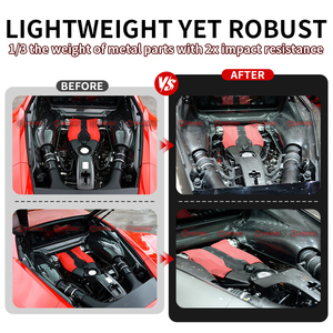 Pièces automobiles pour voitures, couvercle de compartiment moteur arrière en fibre de carbone sèche de style OEM 488 pour Ferrari 488 Spider, kit d'intérieur du compartiment moteur - Product Image 3