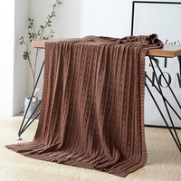 Benutzer definierte 100% Baumwolle Zopf muster Decke Super weiche warme einfarbige Decke für Sofa Doppelbett Sessel