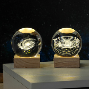 3D khắc bằng gỗ đèn bàn pha lê <span class=keywords><strong>LED</strong></span> ánh sáng ban đêm bóng sáng gỗ cơ sở 3D Glass bóng đèn ngủ Tabletop phòng ngủ trang trí nội thất - Product Image 3