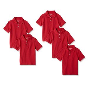 Essentials Logo personnalisé Chemises polo piqué à carreaux pour garçons et tout-petits Chemise polo à manches courtes pour uniforme de garçons - Product Image 4