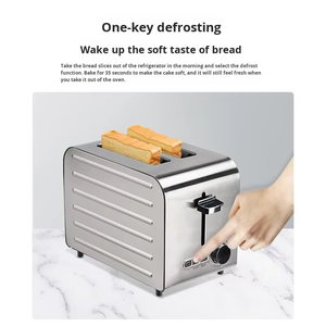 <span class=keywords><strong>Grille</strong></span>-<span class=keywords><strong>pain</strong></span> électrique pratique en acier inoxydable avec fentes larges pour 2/4/6 tranches, 3 boutons de commande et fonction de décongélation à <span class=keywords><strong>une</strong></span> touche - Product Image 2