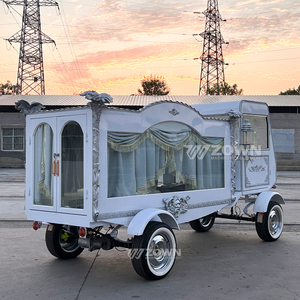 Cercueil électrique blanc argenté gaufré avec rideau gris pour transport funéraire - Product Image 4