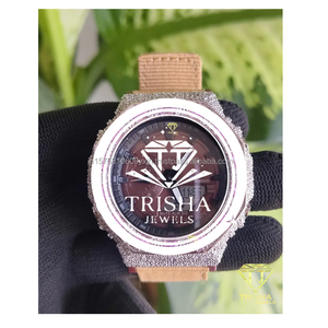 Reloj de Diamantes Moissanite VVS Exclusivo Más Vendido, Reloj de Lujo para Mujer con Incrustaciones de Plata de Ley 925, Disponible en Oferta - Product Image 1