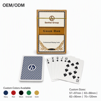 Cartes à jouer Guan Dan personnalisées haut de gamme pour entreprises, marque Senhai Group, papier cartonné 310 g/m² à âme violette, finition lin