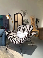 Fauteuil inclinable moderne Cupid monoplace en cuir avec revêtement en fourrure de lapin, style de luxe léger, pour salon et hôtel