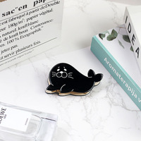 YIYI Pince à cheveux en métal et acétate de haute qualité, noire, 8,2 cm, en forme de phoque, nouvelle collection d'accessoires capillaires pour femmes, vente en gros personnalisée