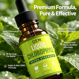 <strong>Liquid</strong> Chlorophyll Drops Extra Strength <strong>50mg</strong> Per Serving Peppermint Flavor Vegan and Non GMO 118 Servings - Product Image 3