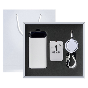 Nouveauté <span class=keywords><strong>2026</strong></span> <span class=keywords><strong>Gadget</strong></span> 3-en-1 Souvenirs de Mariage Coffret Cadeau d'Affaires avec Batterie Externe Adaptateur de Voyage et Câble de Données 3-en-1 - Product Image 1