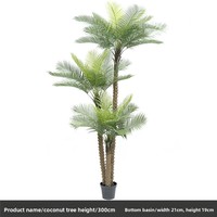 Grand palmier artificiel vert en pot, type Bonsaï, écologique, recyclable, en plastique imperméable, pour Noël et le Nouvel An