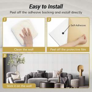 ROYDAA Lot de 4 panneaux acoustiques modernes 3.98 "x 3.11" Carreaux muraux insonorisés Films décoratifs à absorption d'écho en fibre de polyester - Product Image 4