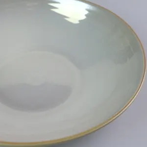 Wholesale Hotel Luxury Porcelain Silver Large Plate Ceramic Big Bowl Restaurant Dinnerware Customizable Wedding Kitchen