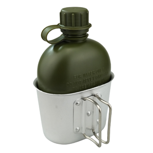 Échantillon gratuit pour la chasse, le camping et la chasse Bouteille de 1L de cantine d'eau tactique en aluminium pour l'extérieur avec tasses de 0,6 L - Product Image 1