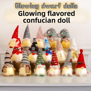 Adornos navideños al por mayor de fábrica, muñeco Rudolph iluminado con lentejuelas y adorno de Gnomo sin rostro brillante - Product Image 2