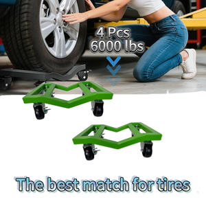 Paire de chariots de déménagement pour voiture robustes, capacité de 3000 lb, déplaceur de <span class=keywords><strong>v</strong></span>éhicule avec freins verrouillables pour voitures, SUV, camions, remorques - Product Image 2