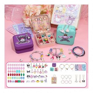 Premium DIY Beaded <b>Bracelet</b> <b>Making</b> <b>Kit</b> for Girls with Colorful Beads and Cute <b>Charms</b> Stainless Steel Chain Jewelry Craft - Product Image 5