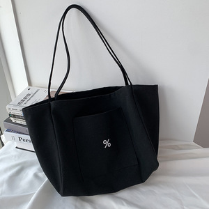 Sac en toile unique et nouveau pour femmes, style européen, simple, grande capacité, adapté aux étudiants, tissu épaissi, été <span class=keywords><strong>2022</strong></span> - Product Image 3