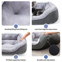 Nichoir rectangulaire pour chien à motif uni quatre saisons, lavable en machine, lit douillet pour animaux de compagnie, antidérapant