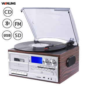 All in One <strong>Turntable</strong> <strong>Player</strong> <strong>Gramophone</strong> Vinyl <strong>Record</strong> <strong>Player</strong> With External Speakers AM FM Radio BT Cassette Play