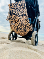 Hamac portable pour poussette à imprimé léopard, pliable, pour bébés de 6 mois et plus, avec support pour deuxième enfant et organisateur