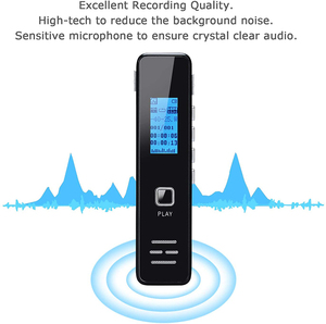 <span class=keywords><strong>Dictaphone</strong></span> rechargeable avec haut-parleur <span class=keywords><strong>stéréo</strong></span> Enregistreur vocal protégé par mot de passe qui enregistre l'audio au format WAV - Product Image 5