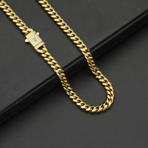 Nuova Collana da Uomo Hip Hop con Catena Cubana in Acciaio Inossidabile Placcato Oro 18K PVD e Fibbia con Logo <span class=keywords><strong>S</strong></span> in Zirconi - Product Image 4