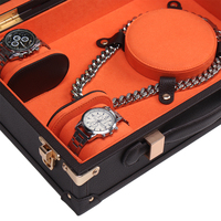 Boîte à montres et à bijoux haut de gamme et sophistiquée : Coffret de rangement de luxe avec support pour collier et pendentif pour accessoires précieux