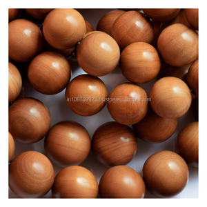 Álbum de Santalum de alta calidad genuino, fragancia amaderada dulce ecológica, cuentas de sándalo marrón dorado oscuro Natural Guru-Mala - Product Image 1