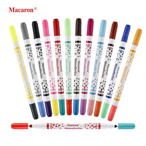 마카롱 12 개 수채화 펜 듀얼 컬러 마커 빨 잉크 페인트 마커 펜 세트 어린이를위한 무독성 컬러 마커 펜 - Product Image 3
