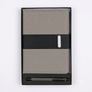 Set de Regalo Ejecutivo: Cuaderno Gris de Tela con Cierre Metálico, Diario, Bolígrafo y Estuche, Papelería de Oficina para Presentaciones - Product Image 2