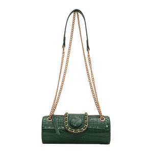 Sac à main cylindrique pour femmes à la mode, sac à bandoulière en cuir PU de haute qualité pour femmes luxueux - Product Image 4