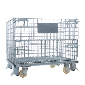 Contêiner Empilhável de Malha de Aço Metálica Galvanizada para Armazém, Palete de Transporte e Gaiolas de Armazenamento Logístico - Product Image 1