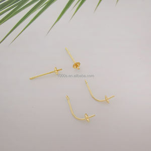 Componenti per Creazione di Gioielli in Oro 18K Au750, Accessori Rimovibili per Orecchini a Perno con Perla su Entrambi i Lati, Creazioni di Gioielli 1000S - Product Image 5