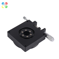 C & K Positionnement précis Scène rotative 60mm Table de micromètre à anodisation noire Étape de rotation manuelle pour l'inspection par vision optique